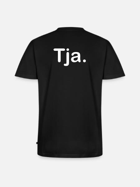 Tja. - Männer Premium Bio T-Shirt mit V-Ausschnitt - Schwarz