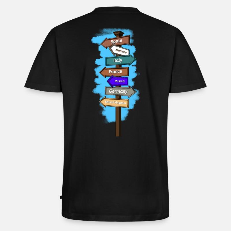 reise - Männer Premium Bio T-Shirt mit V-Ausschnitt - Schwarz