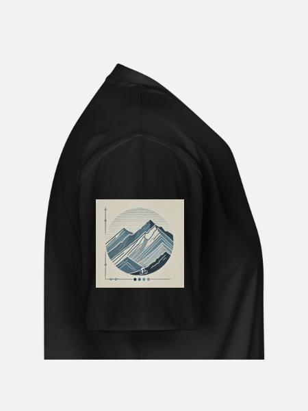 Bergpanorama mit Radfahrer - Männer Premium Bio T-Shirt mit V-Ausschnitt - Schwarz