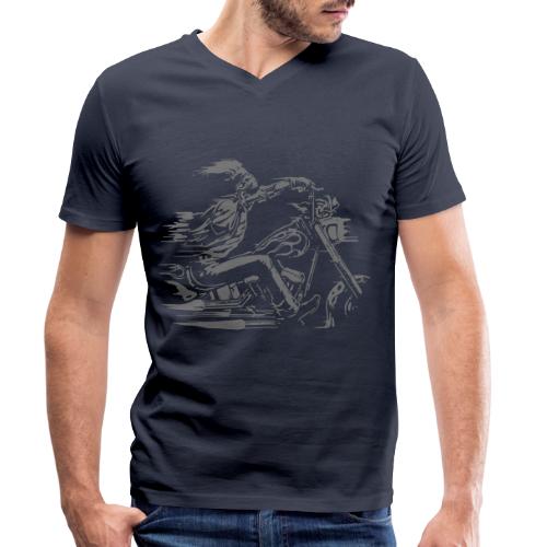 Motorcycle Skull - Camiseta ecológica con cuello de pico para hombre de Stanley/Stella