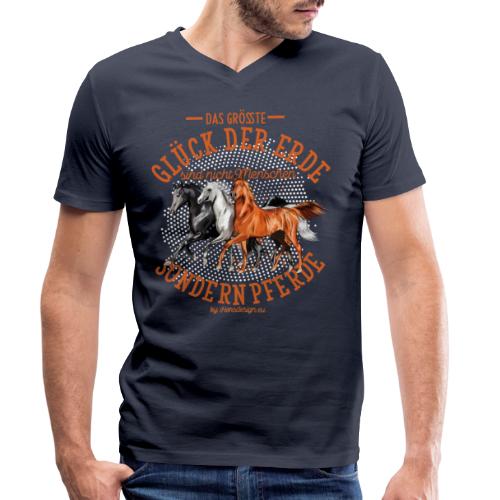 Das größte Glück der Erde nicht Menschen Pferde - Männer Bio-T-Shirt mit V-Ausschnitt von Stanley & Stella