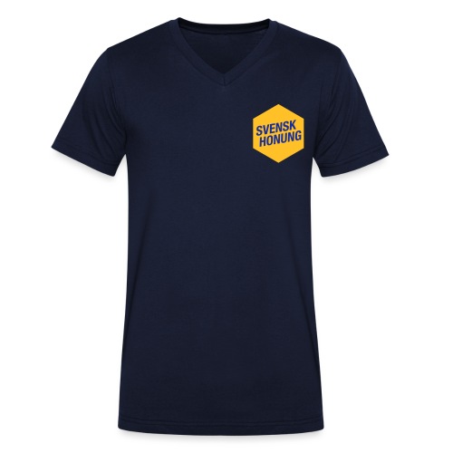 Svensk honung Hexagon Gul/Blå - Ekologisk T-shirt med V-ringning herr från Stanley & Stella