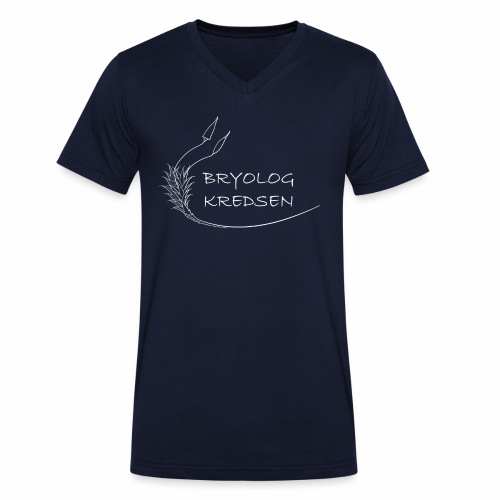 Bryologkredsen - hvidt logo - Økologisk Stanley & Stella T-shirt med V-udskæring til herrer