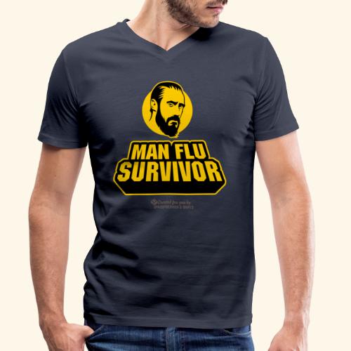 Man Flu Survivor Internet Meme - Stanley/Stella Männer Bio-T-Shirt mit V-Ausschnitt