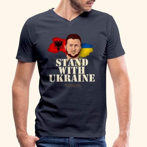 Albanien Stand with Ukraine - Männer Bio-T-Shirt mit V-Ausschnitt von Stanley & Stella