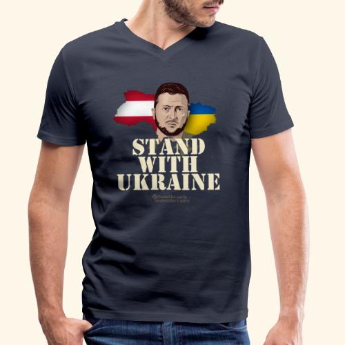 Ukraine Österreich Unterstützer T-Shirt Design - Männer Bio-T-Shirt mit V-Ausschnitt von Stanley & Stella