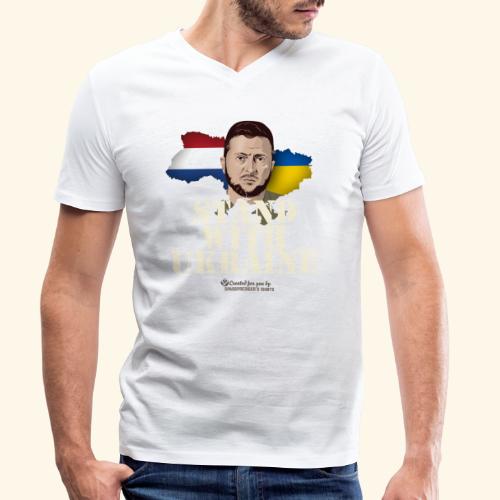 Ukraine Niederlande Motto Stand with Ukraine - Stanley/Stella Männer Bio-T-Shirt mit V-Ausschnitt