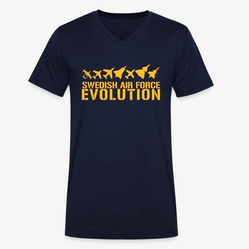 Swedish Air Force Evolution - Ekologisk T-shirt med V-ringning herr från Stanley & Stella