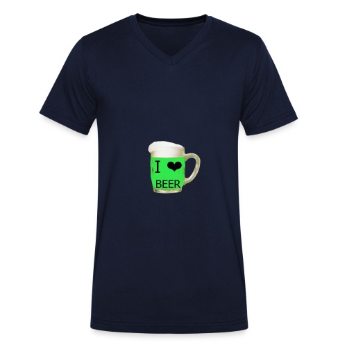 ich liebe Bier gruen - Männer Bio-T-Shirt mit V-Ausschnitt von Stanley & Stella