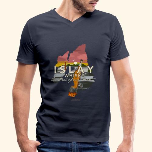 Islay Whisky Peat of My Heart Dusk | Whisky Shirts - Männer Bio-T-Shirt mit V-Ausschnitt von Stanley & Stella