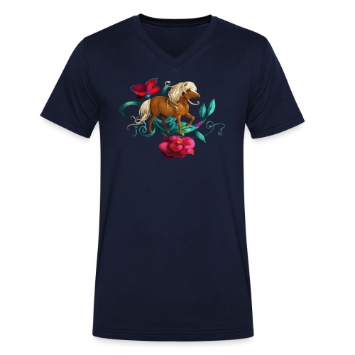 Camellia pony - Stanley/Stella økologisk herre-T-shirt med V-udskæring