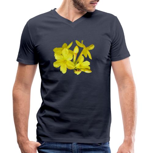 Winterjasmin Jasmin gelb Duft Zierpflanze Strauch - Männer Bio-T-Shirt mit V-Ausschnitt von Stanley & Stella