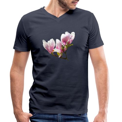 Magnolie Frühling Spring - Männer Bio-T-Shirt mit V-Ausschnitt von Stanley & Stella