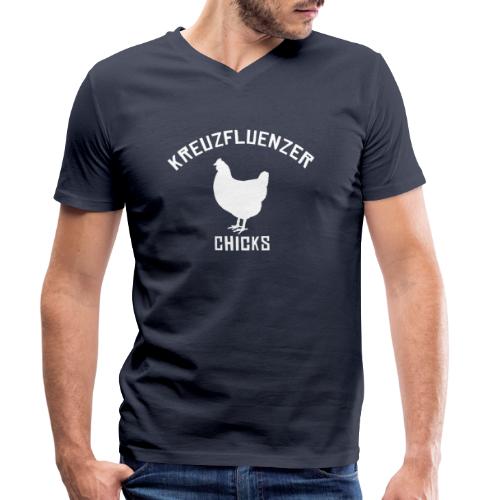 Kreuzfluenzer Chicks WHITE - Stanley/Stella Männer Bio-T-Shirt mit V-Ausschnitt
