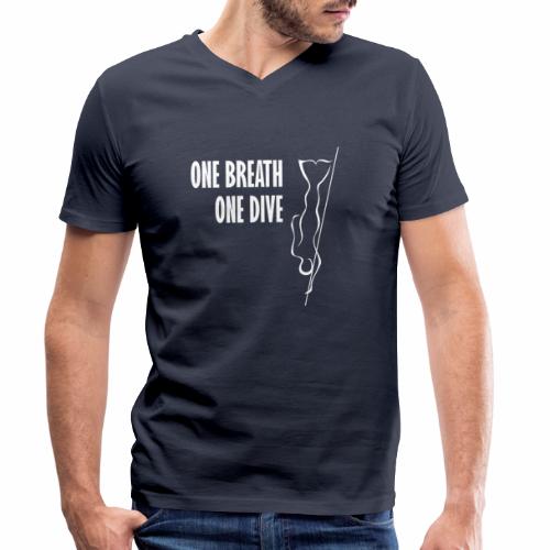 One breath one dive Freediver - Men's Organic V-Neck T-Shirt by Stanley & Stella