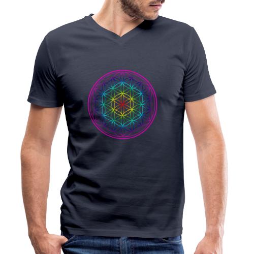 Blume des Lebens - Regenbogen - Männer Bio-T-Shirt mit V-Ausschnitt von Stanley & Stella