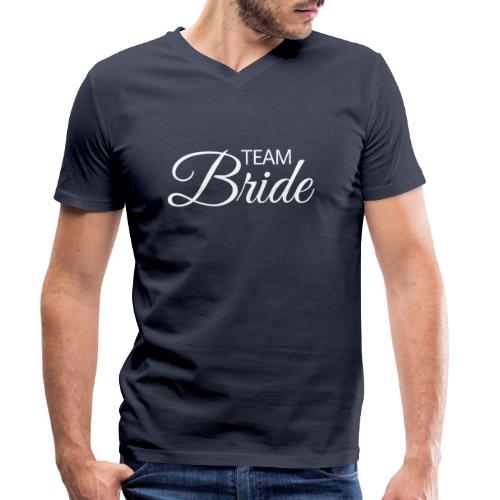 Team Bride - weisse Schrift - Männer Bio-T-Shirt mit V-Ausschnitt von Stanley & Stella