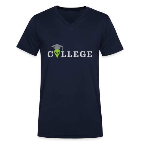 college - Men's Organic V-Neck T-Shirt by Stanley & Stella