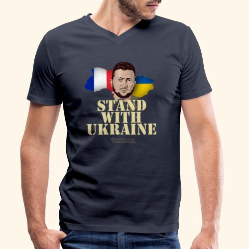 Ukraine France Stand with Ukraine - Männer Bio-T-Shirt mit V-Ausschnitt von Stanley & Stella