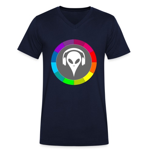 Rainbow colors alien - Men's Organic V-Neck T-Shirt by Stanley & Stella