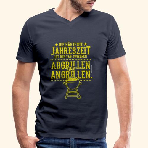 Grillen Spruch Die härteste Jahreszeit Angrillen - Stanley/Stella Männer Bio-T-Shirt mit V-Ausschnitt