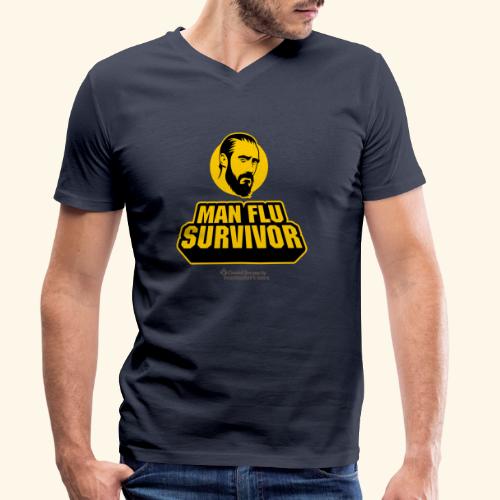 Man Flu Survivor Internet Meme - Männer Bio-T-Shirt mit V-Ausschnitt von Stanley & Stella