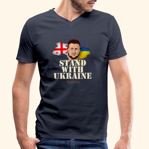 Ukraine Georgien Selenskyj - Stanley/Stella Männer Bio-T-Shirt mit V-Ausschnitt