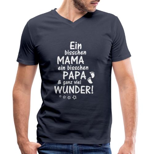 Ein bisschen Mama Papa & ganz viel Wunder - Männer Bio-T-Shirt mit V-Ausschnitt von Stanley & Stella