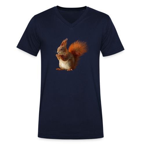 Wiewiórka - Ekologiczna koszulka męska z dekoltem w serek Stanley & Stella
