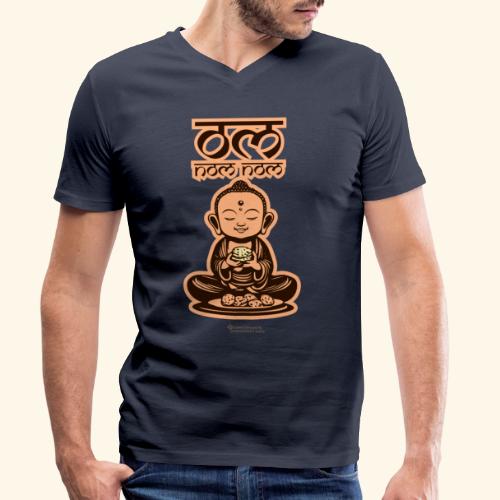 Om Nom Nom Buddha mit Keks - Stanley/Stella Männer Bio-T-Shirt mit V-Ausschnitt