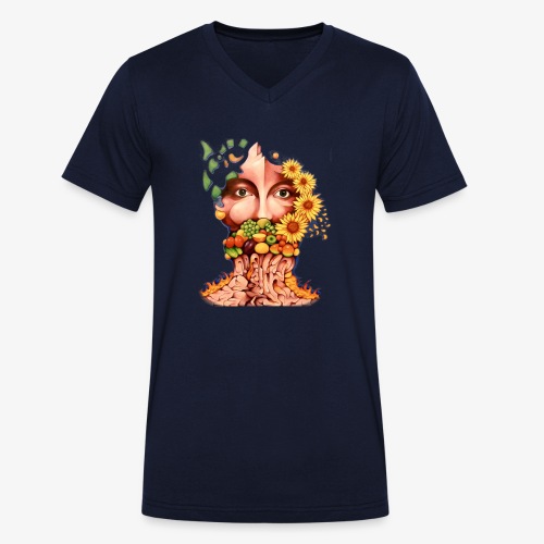 Fruit & Flowers - Men's Organic V-Neck T-Shirt by Stanley & Stella