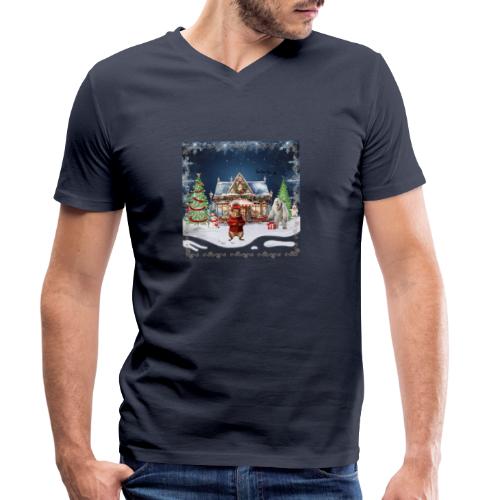 Verrücktes Weihnachtscafé - Stanley/Stella Männer Bio-T-Shirt mit V-Ausschnitt
