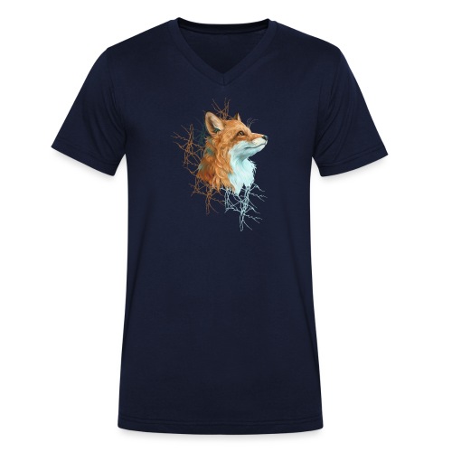 Happy the Fox - Männer Bio-T-Shirt mit V-Ausschnitt von Stanley & Stella