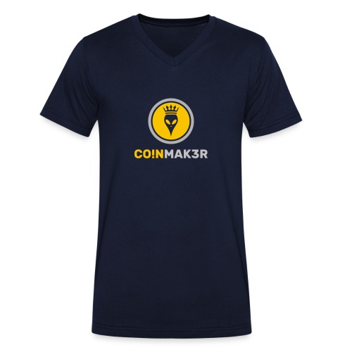 Coin Maker Crypto Coins - Men's Organic V-Neck T-Shirt by Stanley & Stella