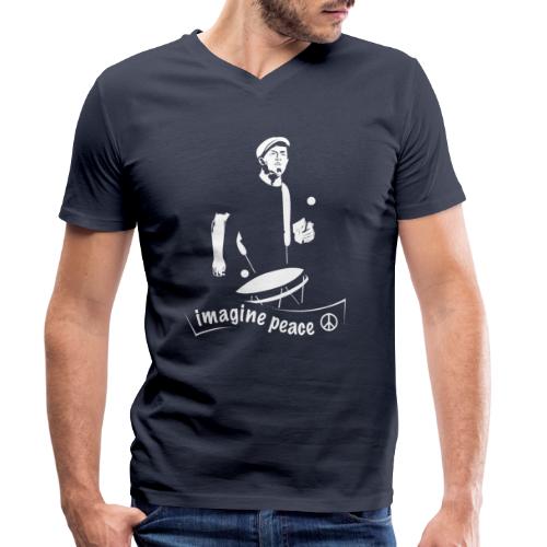 EISBRENNER - Imagine Peace (Druck weiß) - Männer Bio-T-Shirt mit V-Ausschnitt von Stanley & Stella