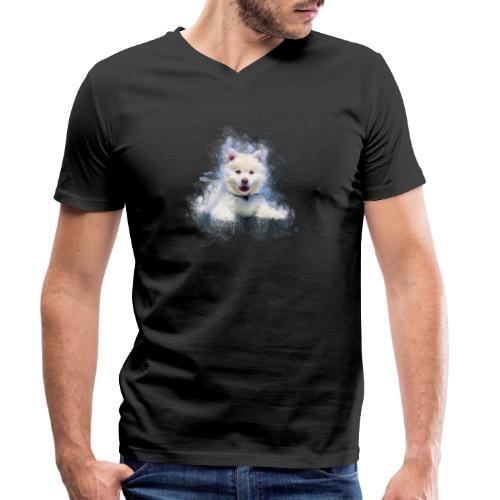 Husky sibérien Blanc chiot mignon -by- Wyll-Fryd - T-shirt bio col V Stanley & Stella Homme