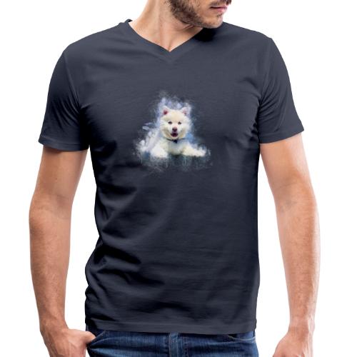 Husky sibérien Blanc chiot mignon -by- Wyll-Fryd - T-shirt bio col V Stanley & Stella Homme