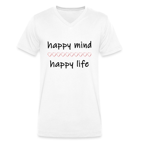 happy mind - happy life - Stanley/Stella Männer Bio-T-Shirt mit V-Ausschnitt