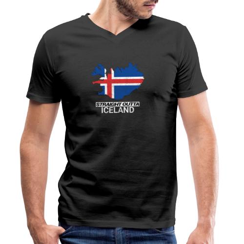 Straight Outta Iceland country map - Stanley/Stella Men's Organic V-Neck T-Shirt 
