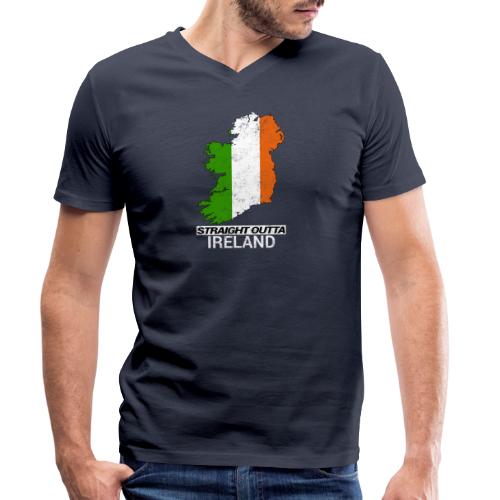 Straight Outta Ireland (Eire) country map flag - Stanley/Stella Men's Organic V-Neck T-Shirt 
