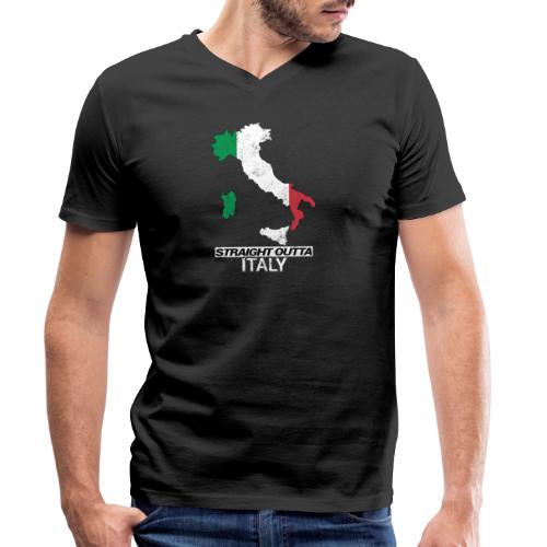 Straight Outta Italy (Italia) country map flag - Stanley/Stella Men's Organic V-Neck T-Shirt 