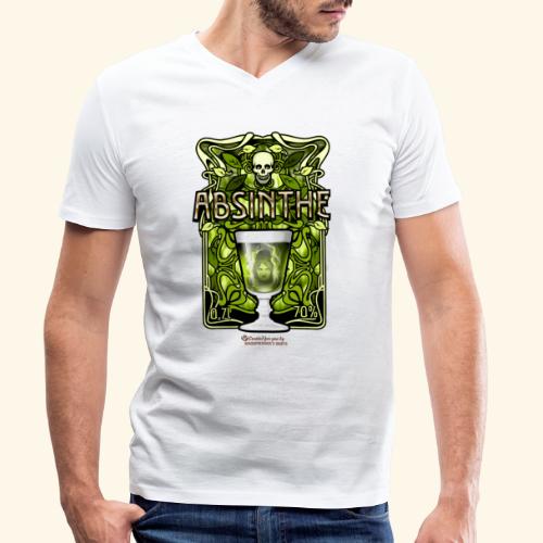 Absinthe Jugendstil Look Design - Stanley/Stella Männer Bio-T-Shirt mit V-Ausschnitt