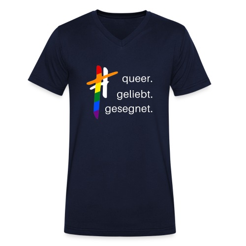 queer.geliebt.gesegnet - Männer Bio-T-Shirt mit V-Ausschnitt von Stanley & Stella