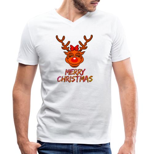 Rudolph weiblich - Männer Bio-T-Shirt mit V-Ausschnitt von Stanley & Stella