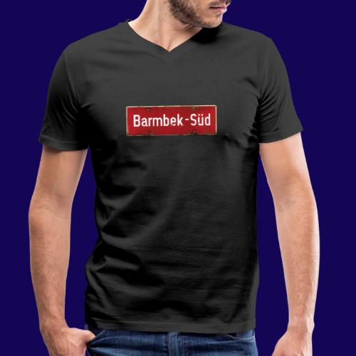 HAMBURG Barmbek Sued Ortsschild rot antik - Stanley/Stella Männer Bio-T-Shirt mit V-Ausschnitt