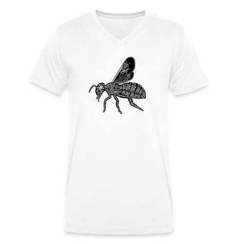 Szkielet p pszczoły - Ekologiczna koszulka męska Stanley/Stella z dekoltem w serek
