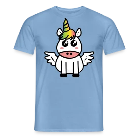 Maquette de T-shirt homme « T-Shirt Licorne Kawaii : Féérique et Magique » à imprimer et personnaliser