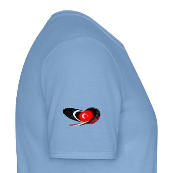 Heartveat Turkey - Männer T-Shirt - Carolina Blue - Rechts - AI Model Male 178 light (178cm)
