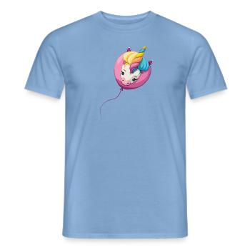 Einhorn Ballon - Männer T-Shirt - Carolina Blue - Vorne - AI Model Male 178 light (178cm)