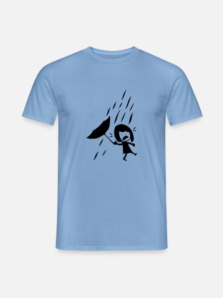 Mädchen an einem regnerischen Tag - Männer T-Shirt - Carolina Blue